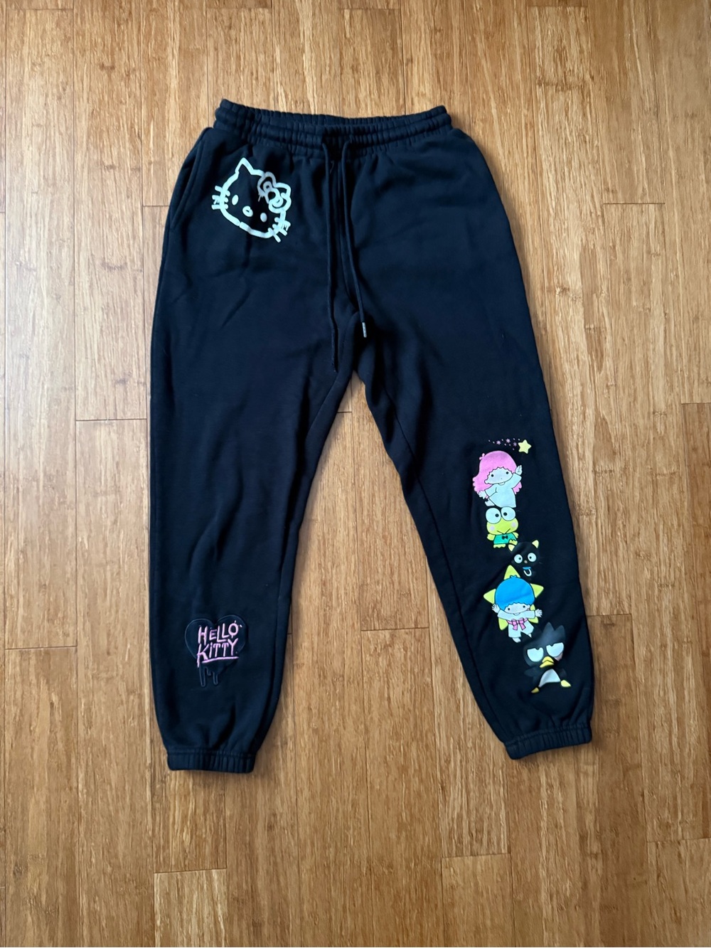Hello Kitty x Forever 21 - Black Joggers with Sanrio Characters -Size US Medium
